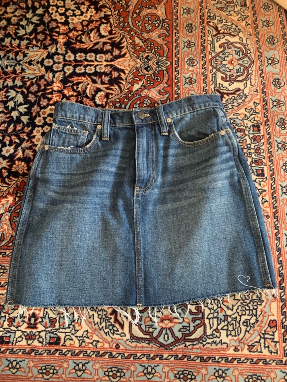 Madewell Denim Mini Skirt with Raw Hem